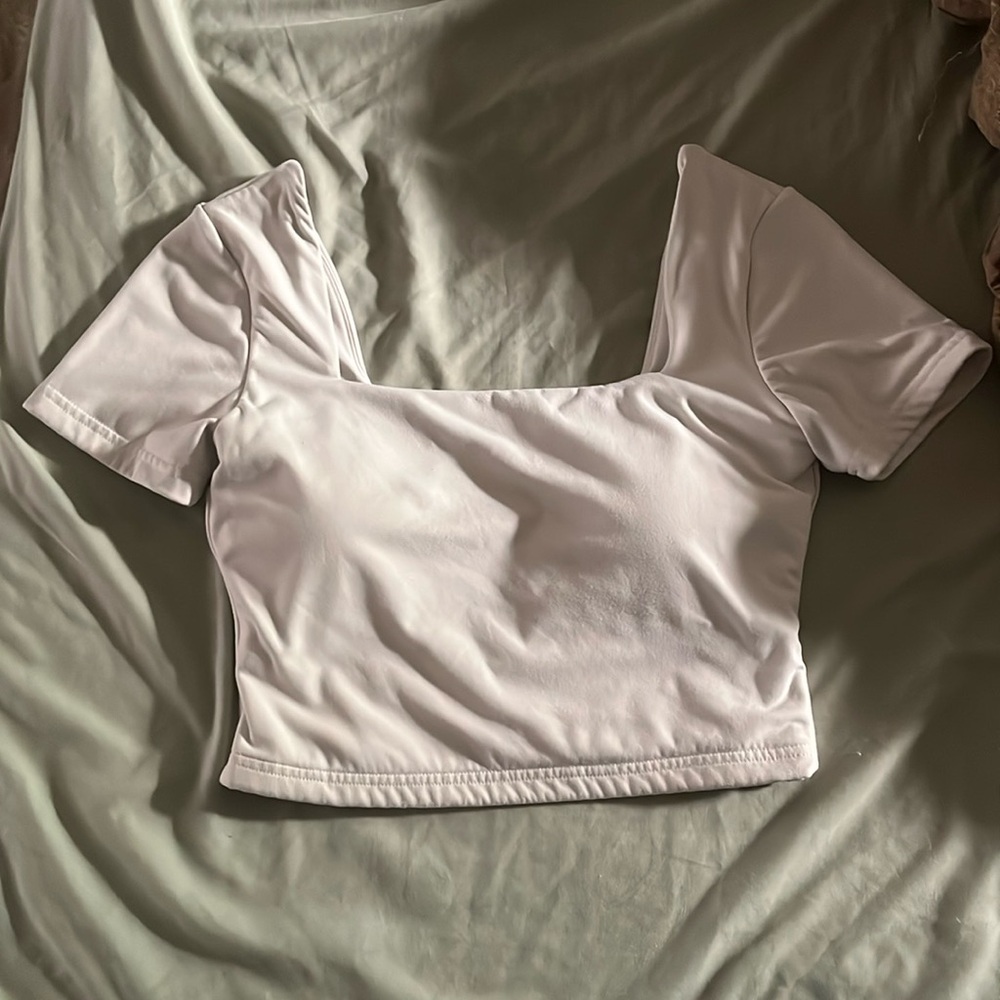 Klassh Network Crop Top T Shirt Basics White